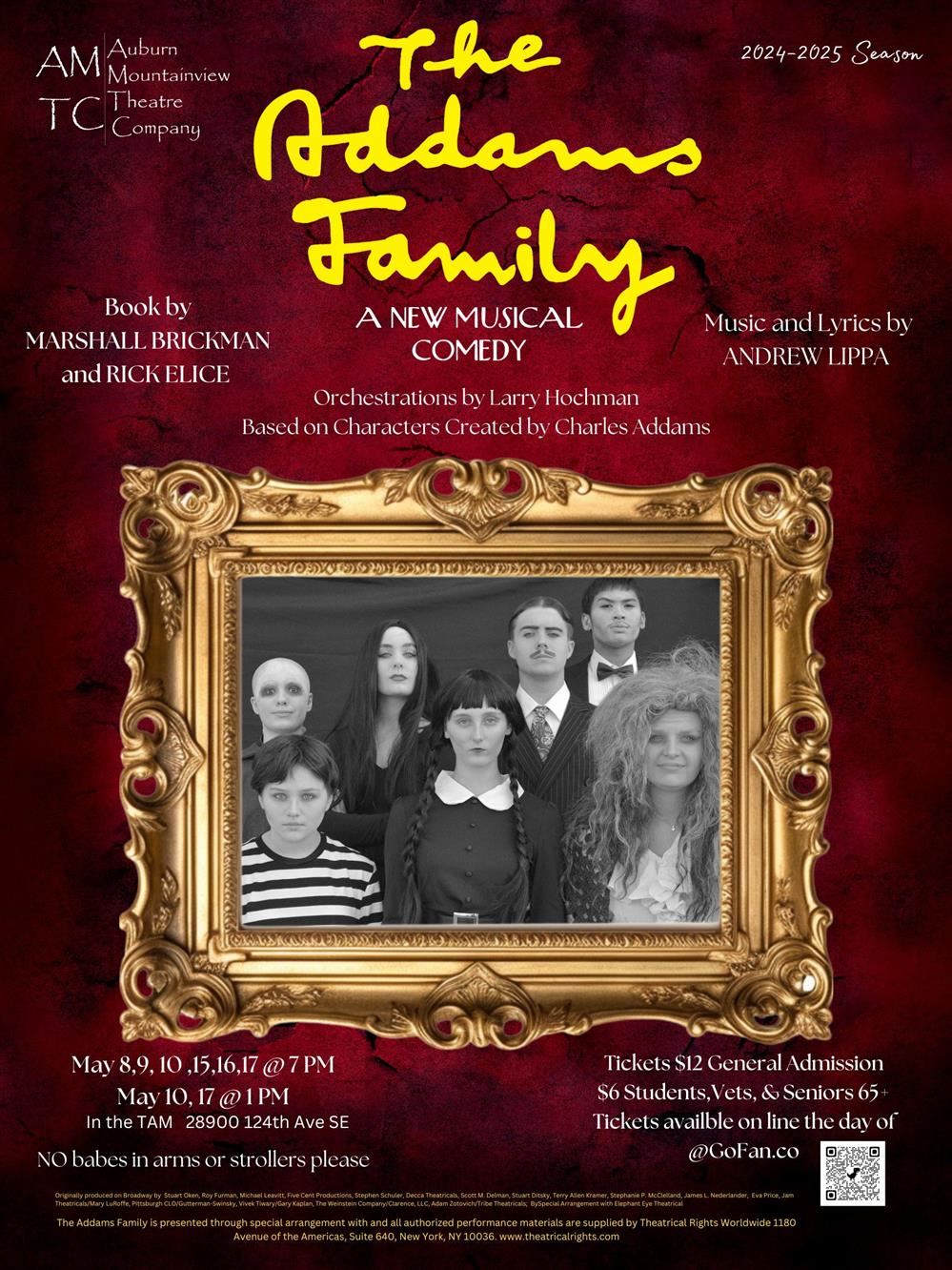  "The Addams Family" May 8-10 and 15-17, 2025